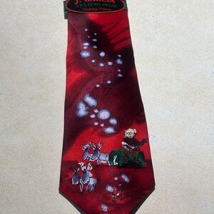 J. GARCIA Art in Neckwear - Vibrant Red Christmas Artistic Tie New With Tags